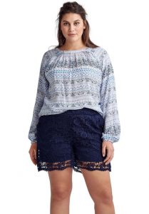 Lace Crochet Shorts Plus Size