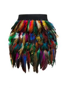 Multicolor Plus Size Feather Skirt