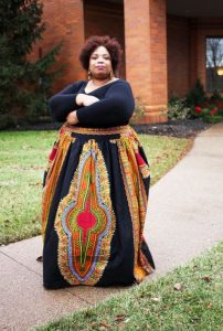 Plus Size African Print Maxi Skirt