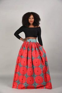Plus Size African Print Maxi Skirts