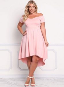 Plus Size Fit And Flare Cocktail Pink Dress