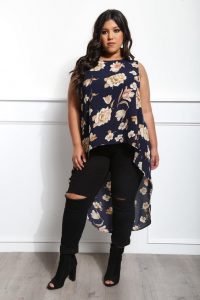 Plus Size High Low Tunic Tops
