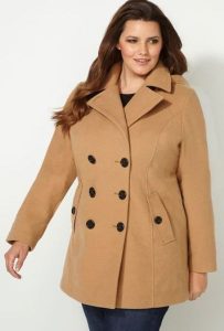 Plus Size Hooded Pea Coat