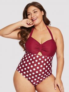 Plus Size Red Polka Dot Swimsuit