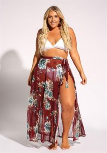 Plus Size Swim Cover Up Skirt