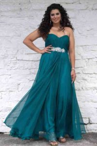 Plus Size Teal Bridesmaid Gown