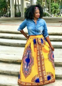 Plus Sized African Print Maxi Skirt