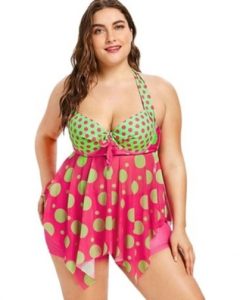Polka Dot Plus Size Swimsuit