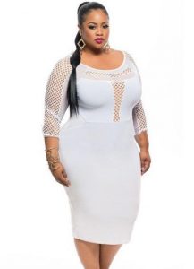 White Bodycon Bandage Dress For Curvy Figure