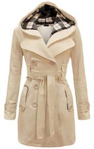 White Peacoat With Hood In Plus Size