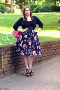 Women's Plus Size Floral Skirt