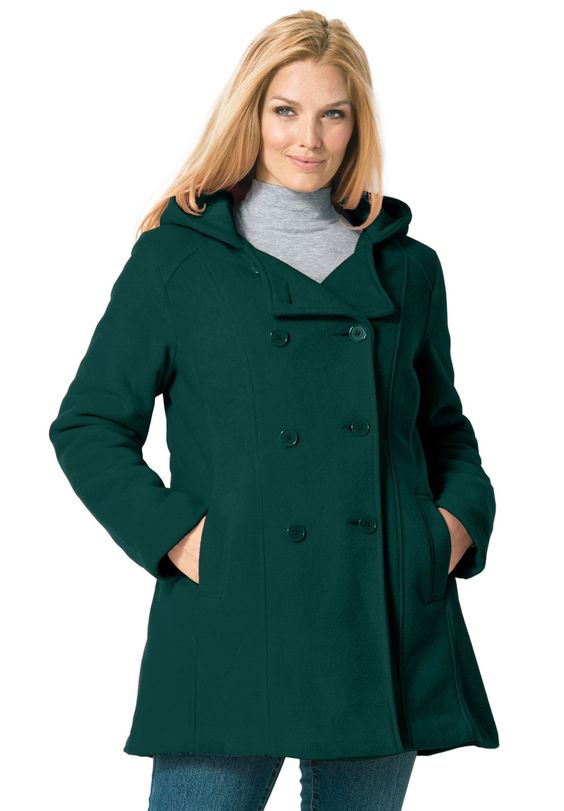 Plus Size Pea Coats With Hoods for Women – Attire Plus Size