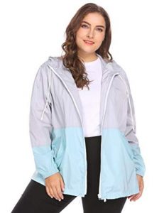 Women's Plus Size Rain Jacket With Hood