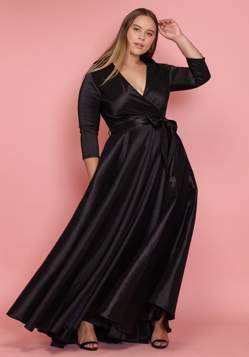 Plus Size Long Wrap Dress – Attire Plus Size