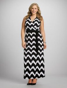 Black & White Chevron Maxi Dress