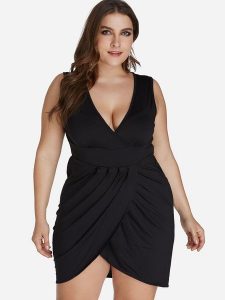 Black Wrap Dress Plus Size