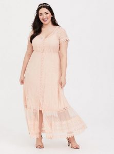 Blush Maxi Dress With Sleeves