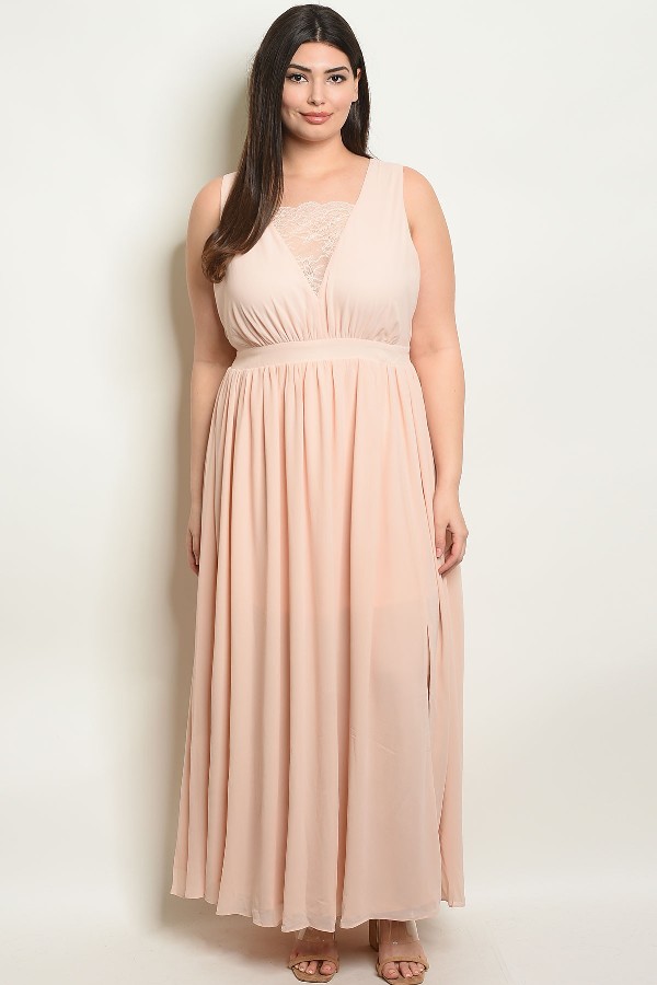 Plus Size Blush Maxi Dresses for Women – Attire Plus Size