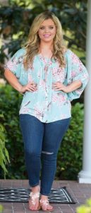 Floral Printed Plus Size Summer Shirt
