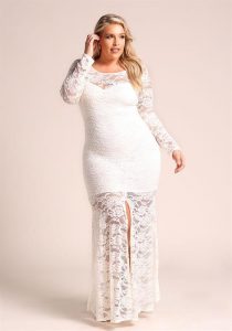 Full Sleeve White Lace Maxi Dress