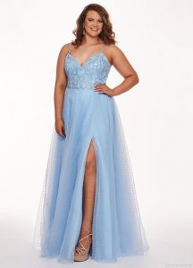 Light Blue Plus Size Gown