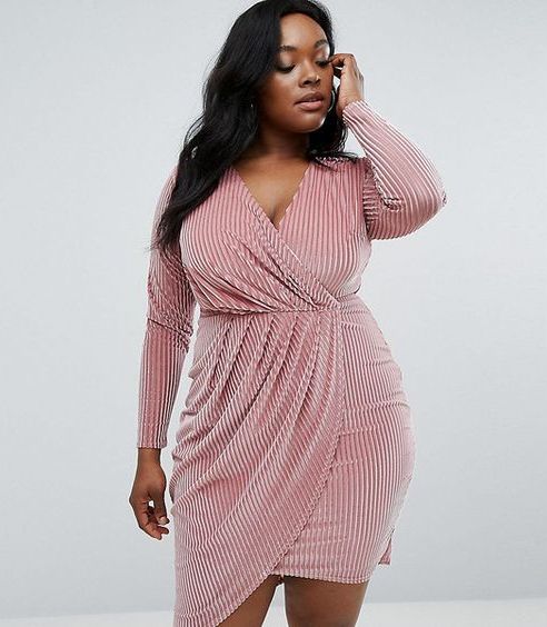 Pink Wrap Dress Plus Size – Attire Plus Size