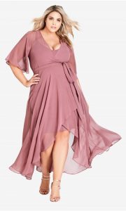 Pink Wrap Dress Plus Size