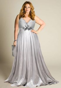 Plus Size Bridesmaid Silver Dresses