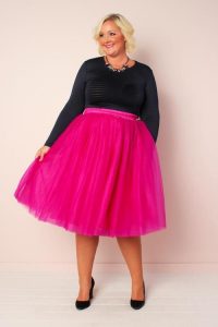 Plus Size Hot Pink Tulle Skirts