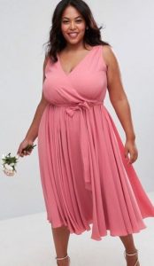 Plus Size Pink Wrap Dress
