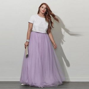 Plus Size Purple Tulle Skirt