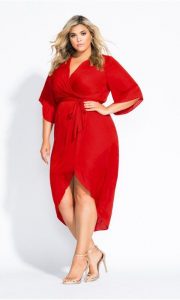 Plus Size Red Wrap Dress