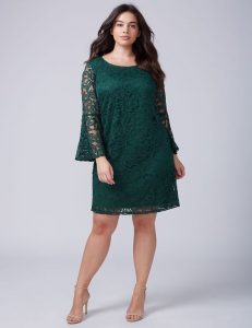 Plus Size Shift Dress With Sleeves