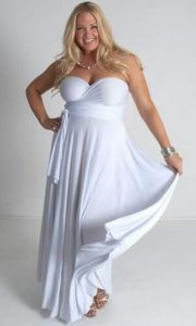 Plus Size White Wrap Gown
