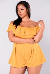 Plus Size Yellow Jumpsuit And Romper