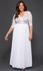 Plus Sized White Lace Maxi Dress