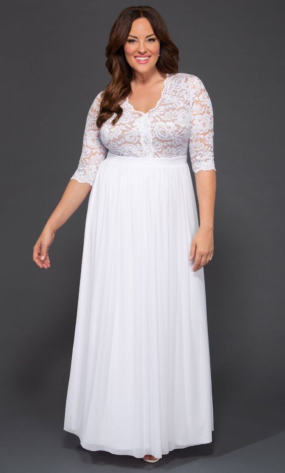 White Lace Maxi Dress Plus Size – Attire Plus Size