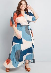 Plus Sized Wrap Maxi Dress