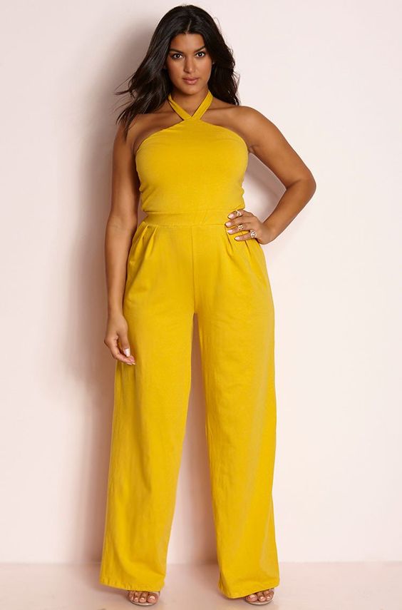 Plus Size Yellow Jumpsuit – Attire Plus Size