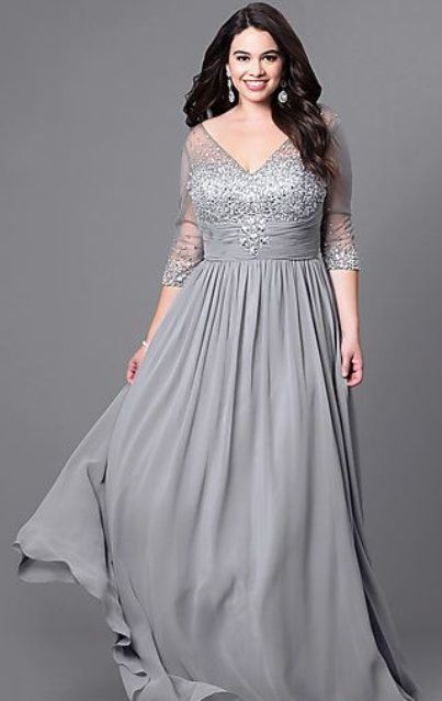 Silver Plus Size Formal Dresses and Gowns for Curvy Women – Attire Plus