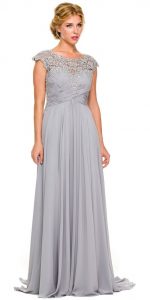 Silver Plus Size Bridesmaid Gowns