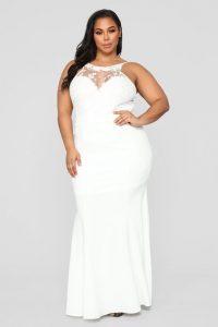 Sleeveless Plus Size White Lace Maxi Dress