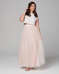 Tulle Maxi Skirt In Plus Size