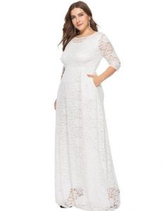 White Lace Maxi Dress Plus Size