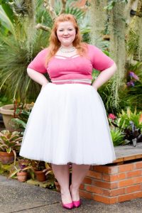 White Plus Size Tulle Skirt