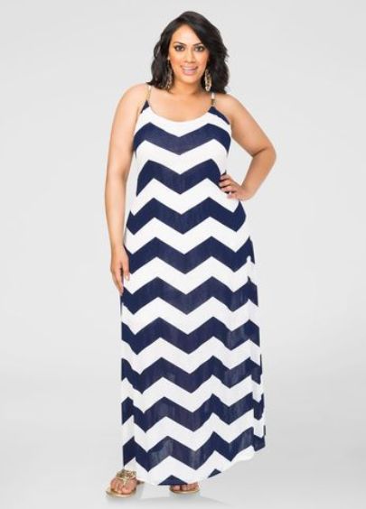 Plus Size Chevron Maxi Dress – Attire Plus Size