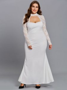 Women's Plus Size White Lace Maxi Dress