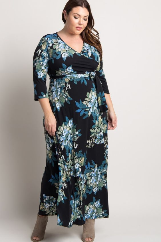 Plus Size Wrap Maxi Dress – Attire Plus Size