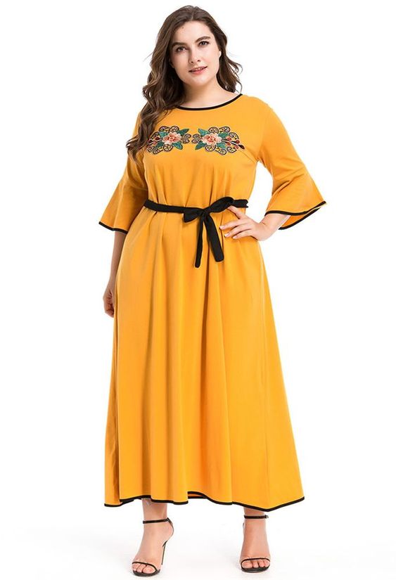Plus Size Yellow Maxi Dress for Curvy Women – Attire Plus Size