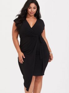 Wrap Black Dress Plus Size